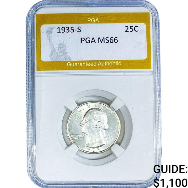 1935-S Washington Silver Quarter PGA MS66