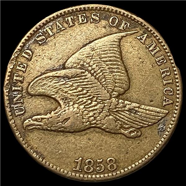 1858 Copper-Nickel Flying Eagle Cent CHOICE  AU