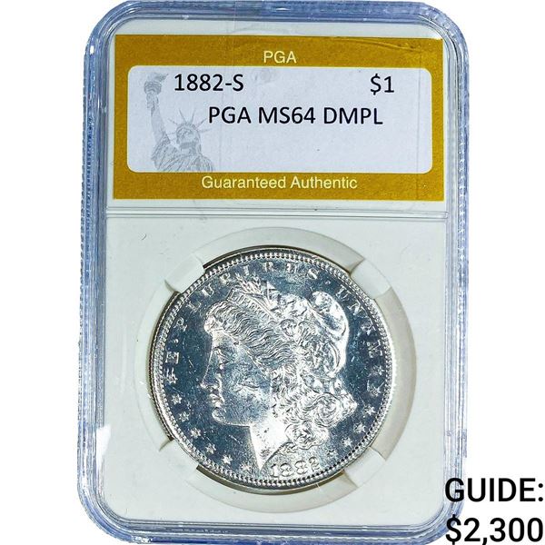 1882-S Morgan Silver Dollar PGA MS64 DMPL