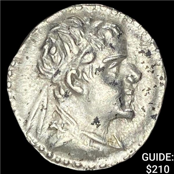 Bactria Eucratides I 170-145 Silver Obol  CHOICE AU