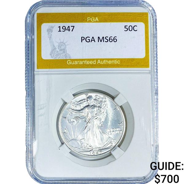 1947 Walking Liberty Half Dollar PGA MS66