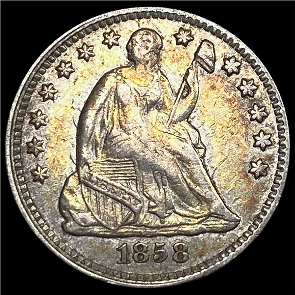 1858 Silver Seated Liberty Half Dime CLOSELY  UNCIRCULATED