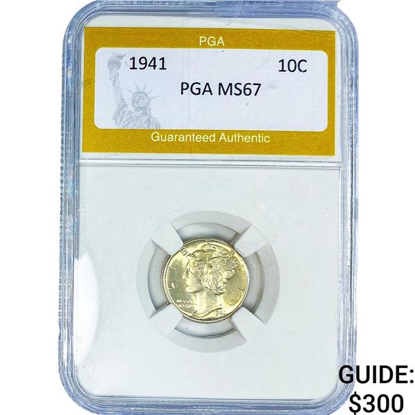 1941 Mercury Silver Dime PGA MS67