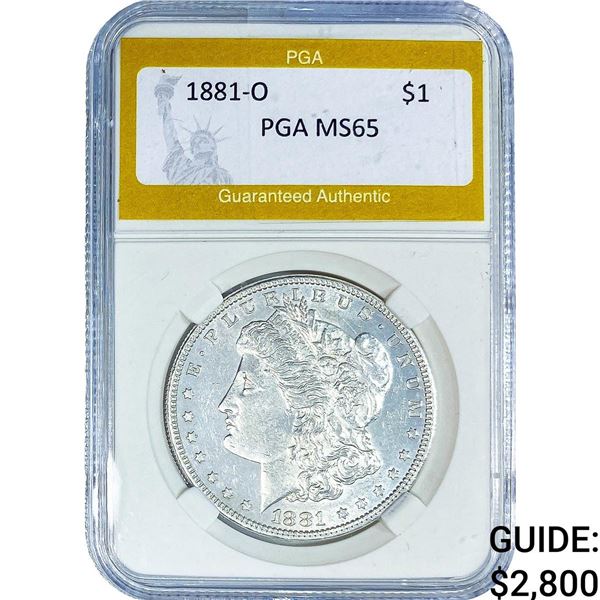 1881-O Morgan Silver Dollar PGA MS65