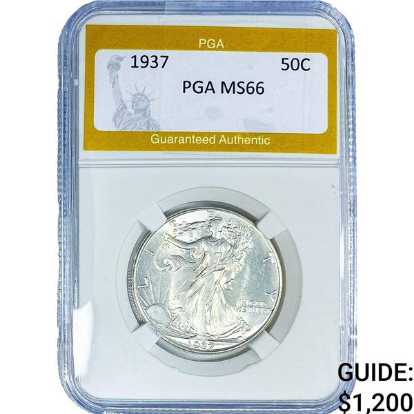 1937 Walking Liberty Half Dollar PGA MS66