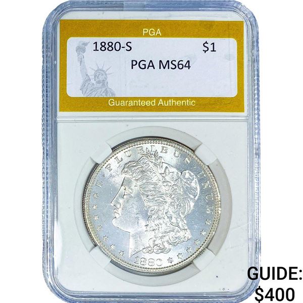 1880-S Morgan Silver Dollar PGA MS64