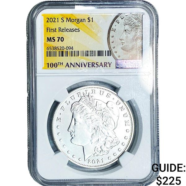 2021-S Morgan Silver Dollar NGC MS70 First  Releases