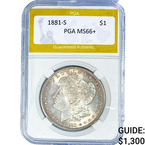 1881-S Morgan Silver Dollar PGA MS66+