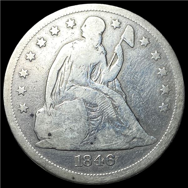 1846-O Silver Seated Liberty Dollar LIGHTLY  CIRCULATED
