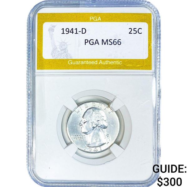 1941-D Washington Silver Quarter PGA MS66