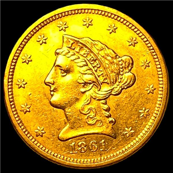 1861 $2.50 Liberty Head Quarter Eagle CHOICE  BU