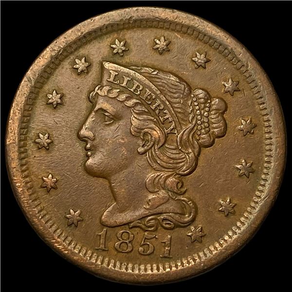 1851 Braided Hair Large Cent CHOICE AU