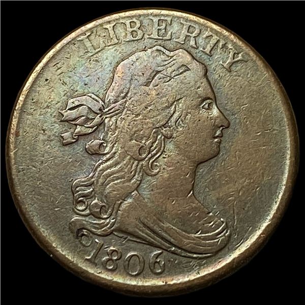 1806 Draped Bust Half Cent NEARLY  UNCIRCULATED