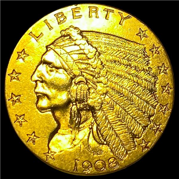 1908 Indian Head $2.5 Gold Quarter Eagle  UNCIRCULATED