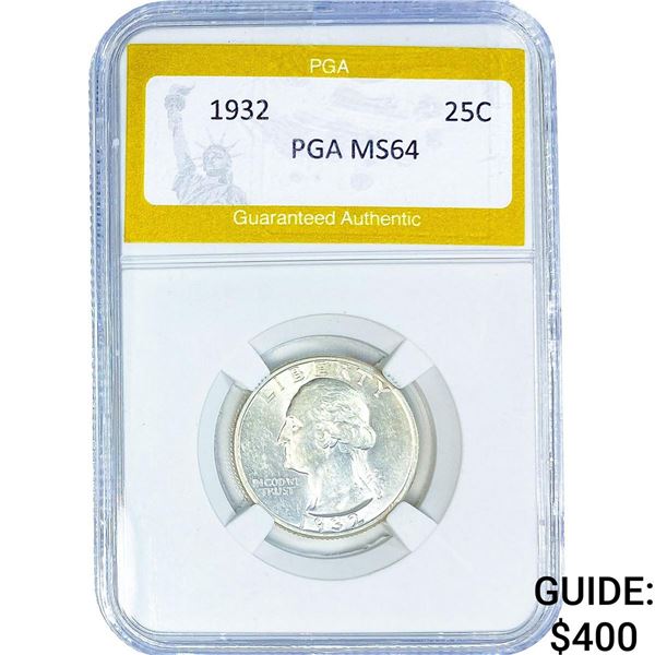 1932 Washington Silver Quarter PGA MS64