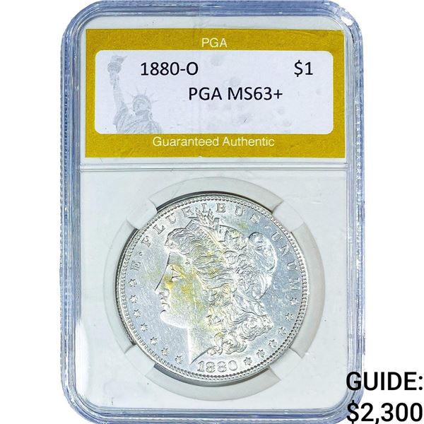 1880-O Morgan Silver Dollar PGA MS63+