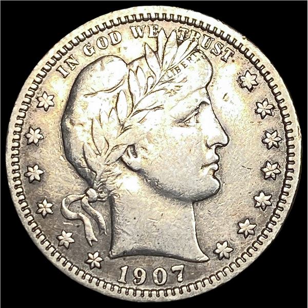 1907-S Silver Barber Quarter LIGHTLY  CIRCULATED