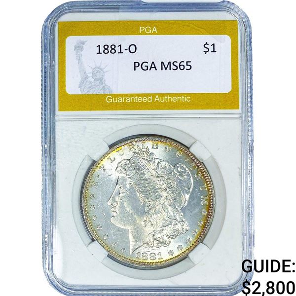 1881-O Morgan Silver Dollar PGA MS65