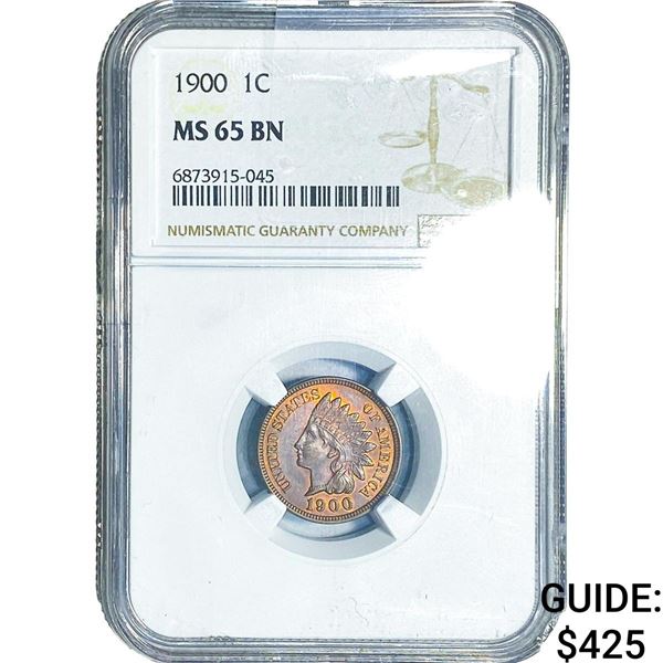 1900 Indian Head Cent NGC MS65 BN