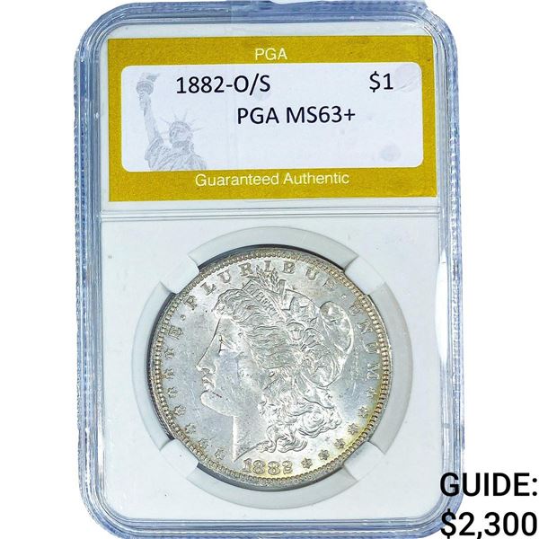 1882-O/S Morgan Silver Dollar PGA MS63+