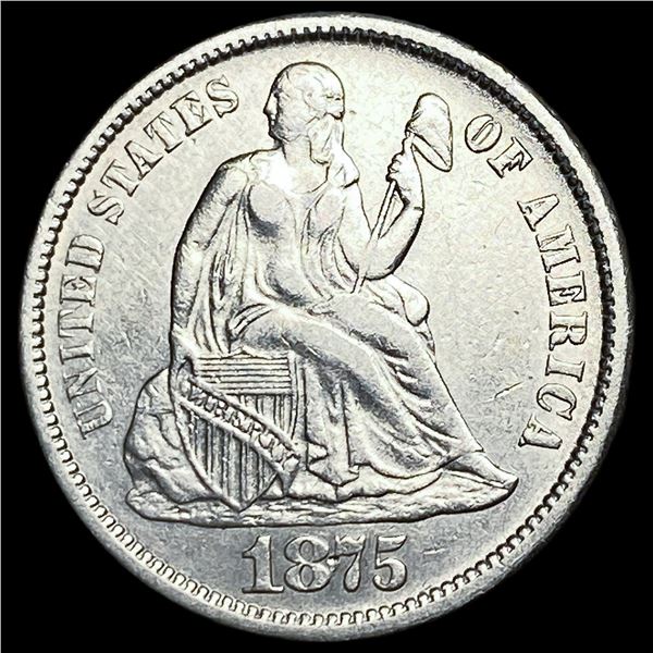 1875-CC Silver Seated Liberty Dime  UNCIRCULATED