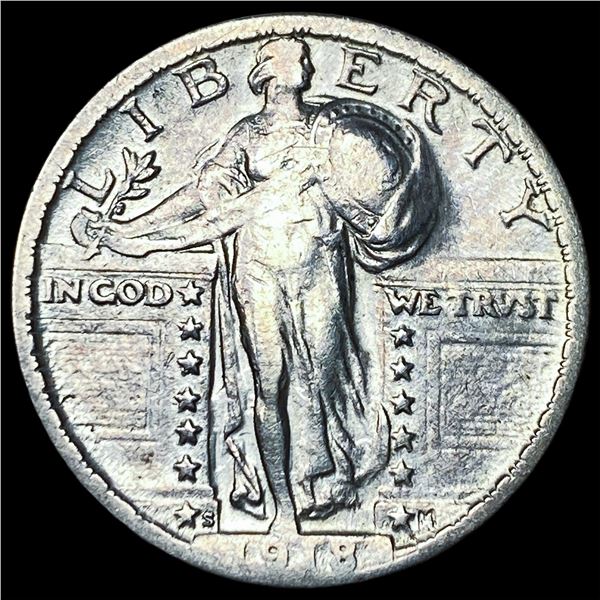 1918-S Silver Standing Liberty Quarter NEARLY  UNCIRCULATED