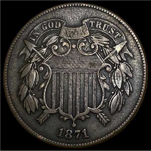 1871 Two-Cent Piece NEARLY UNCIRCULATED
