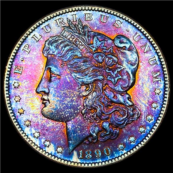 1890-S Toned Silver Morgan Dollar  UNCIRCULATED