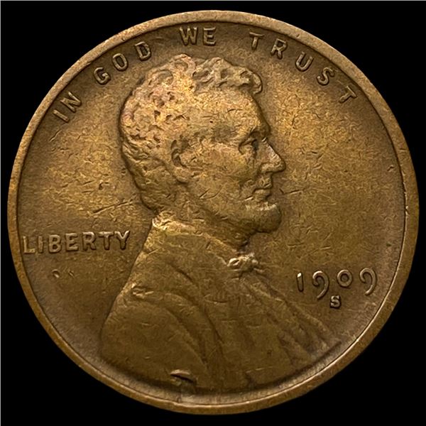 1909-S Lincoln Wheat Cent NEARLY UNCIRCULATED