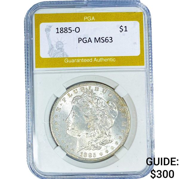 1885-O Morgan Silver Dollar PGA MS63