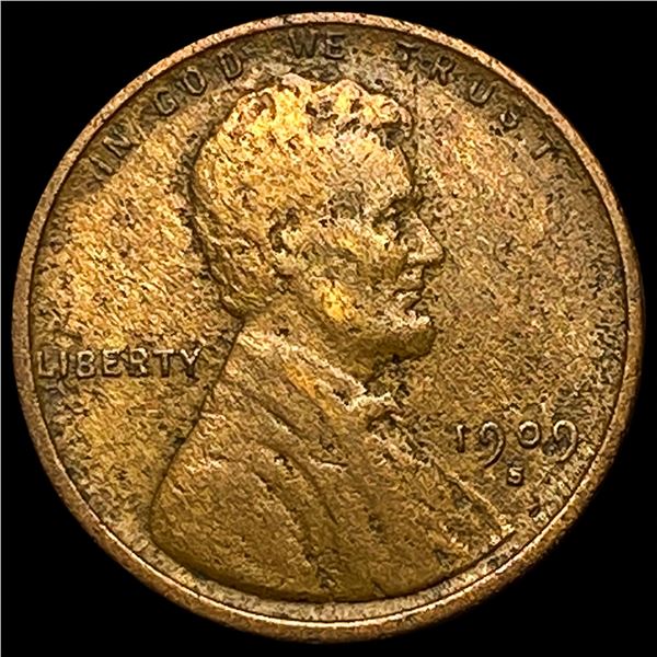 1909-S Lincoln Wheat Cent LIGHTLY CIRCULATED