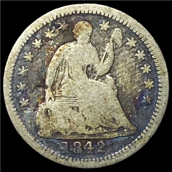 1842 Seated Liberty Half Dime LIGHTLY  CIRCULATED