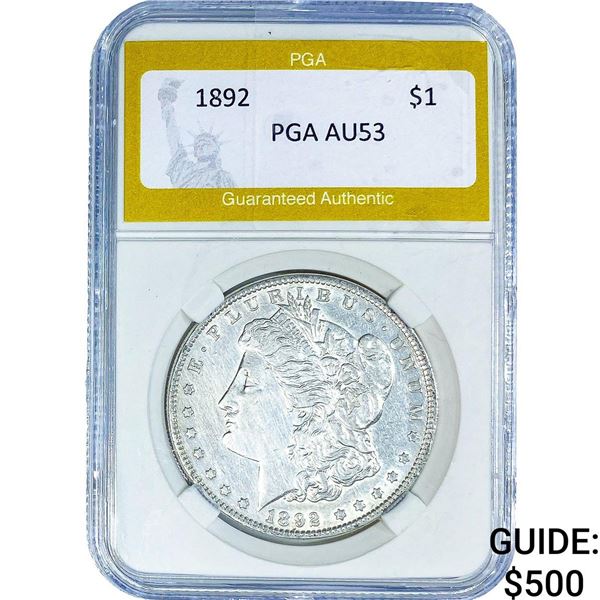 1892 Morgan Silver Dollar PGA AU53