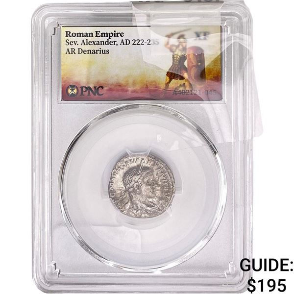 Roman Sev. Alexander, AD 222-235 Silver  Denarius PNC XF