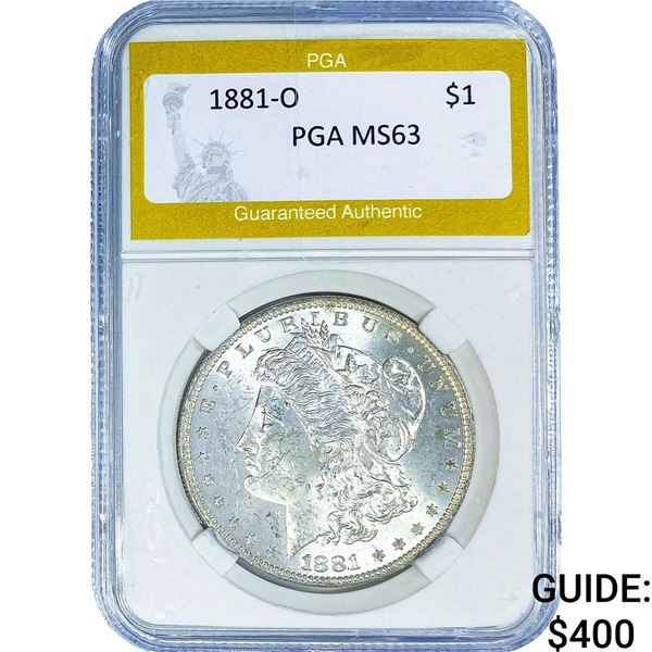 1881-O Morgan Silver Dollar PGA MS63