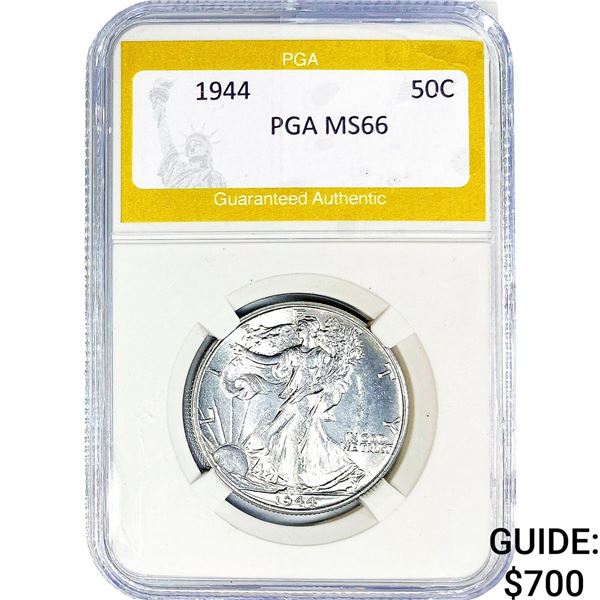 1944 Walking Liberty Half Dollar PGA MS66