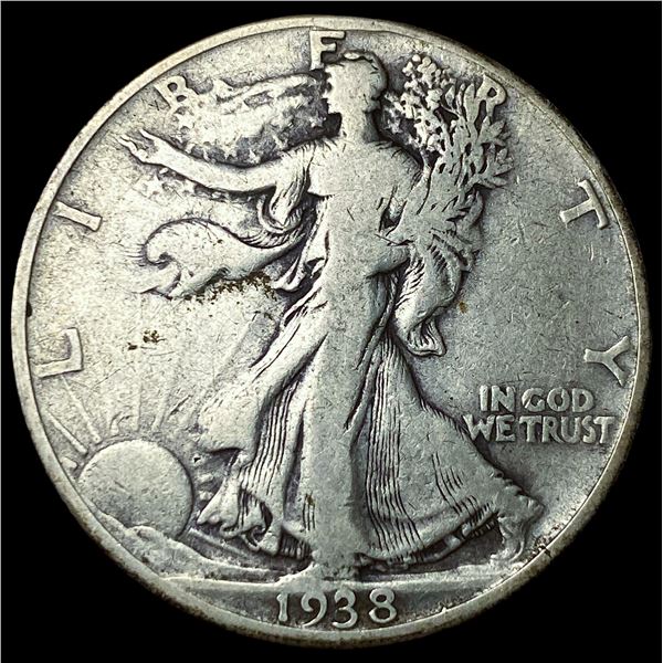 1938-D Silver Walking Liberty Half Dollar  NEARLY UNCIRCULATED