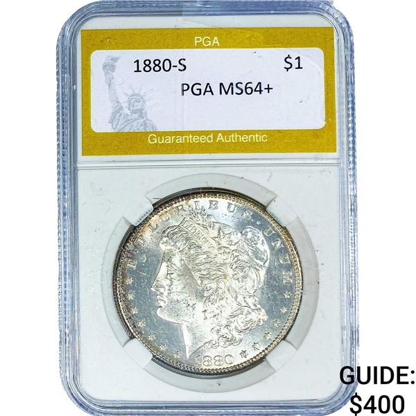 1880-S Morgan Silver Dollar PGA MS64+