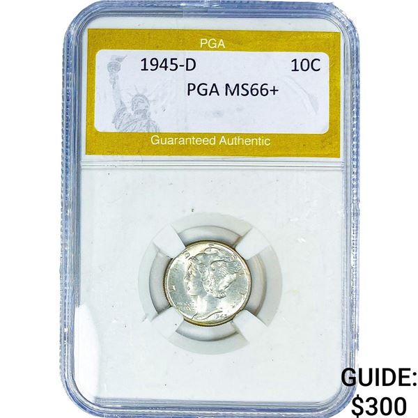 1945-D Mercury Silver Dime PGA MS66+