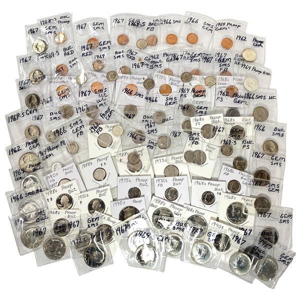 [88 Coins] 1962-1990 U.S. Proof Coins 1C-50C