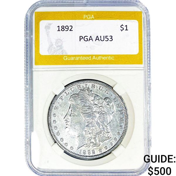 1892 Morgan Silver Dollar PGA AU53