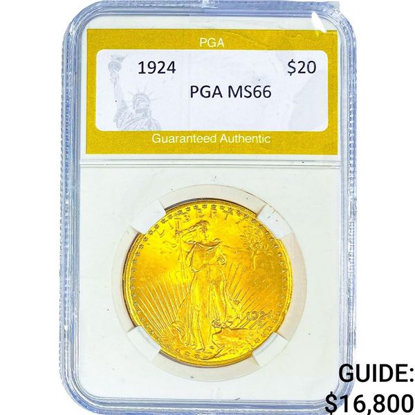 1924 $20 Gold Double Eagle PGA MS66