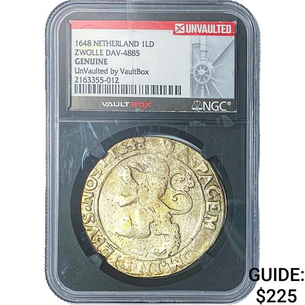 1648 Netherlands Silver Lion Dollar Zwolle  Dav4885 NGC Genuine
