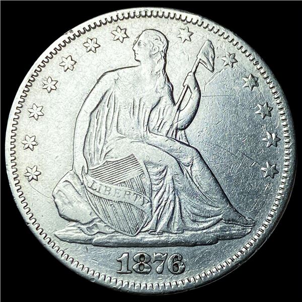 1876 Silver Seated Liberty Half Dollar  CLOSELY UNCIRCULATED