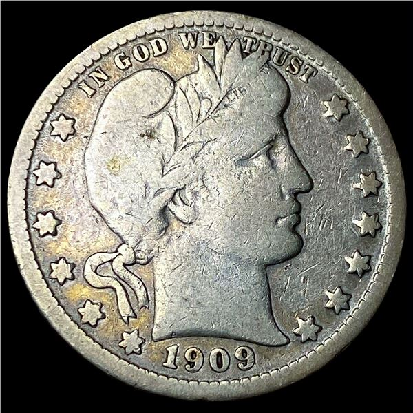 1909-O Silver Barber Quarter LIGHTLY  CIRCULATED