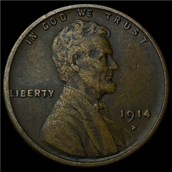 1914-S Lincoln Wheat Cent NEARLY UNCIRCULATED