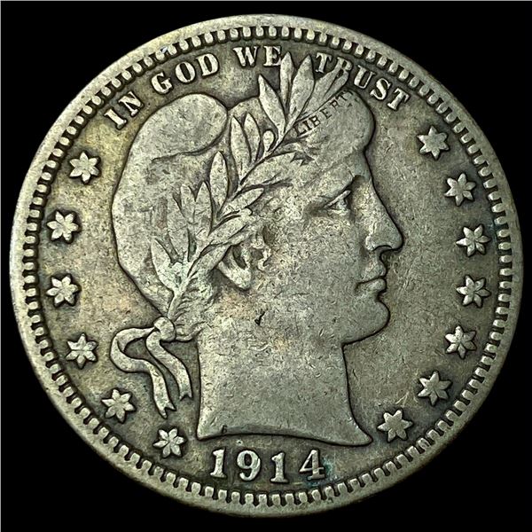 1914 Silver Barber Quarter NEARLY  UNCIRCULATED