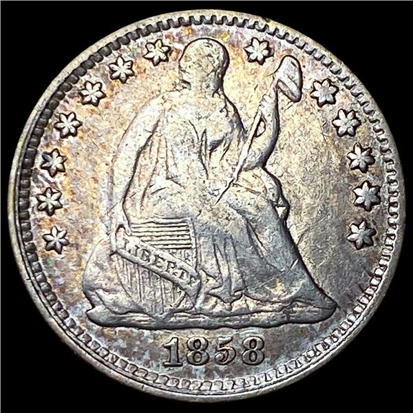 1858 Silver Seated Liberty Half Dime NEARLY  UNCIRCULATED