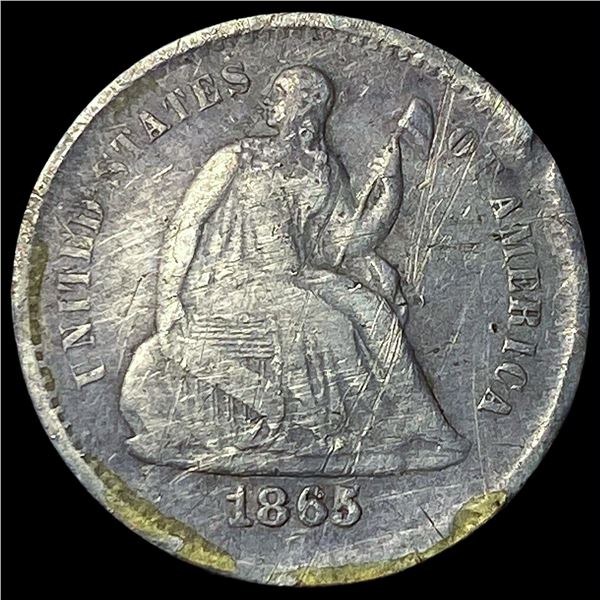 1865-S Silver Seated Liberty Half Dime HIGH  GRADE