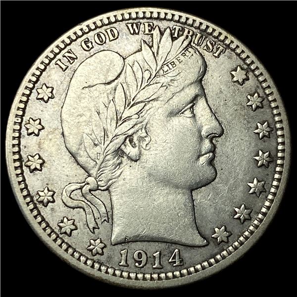 1914-D Barber Silver Quarter NEARLY  UNCIRCULATED